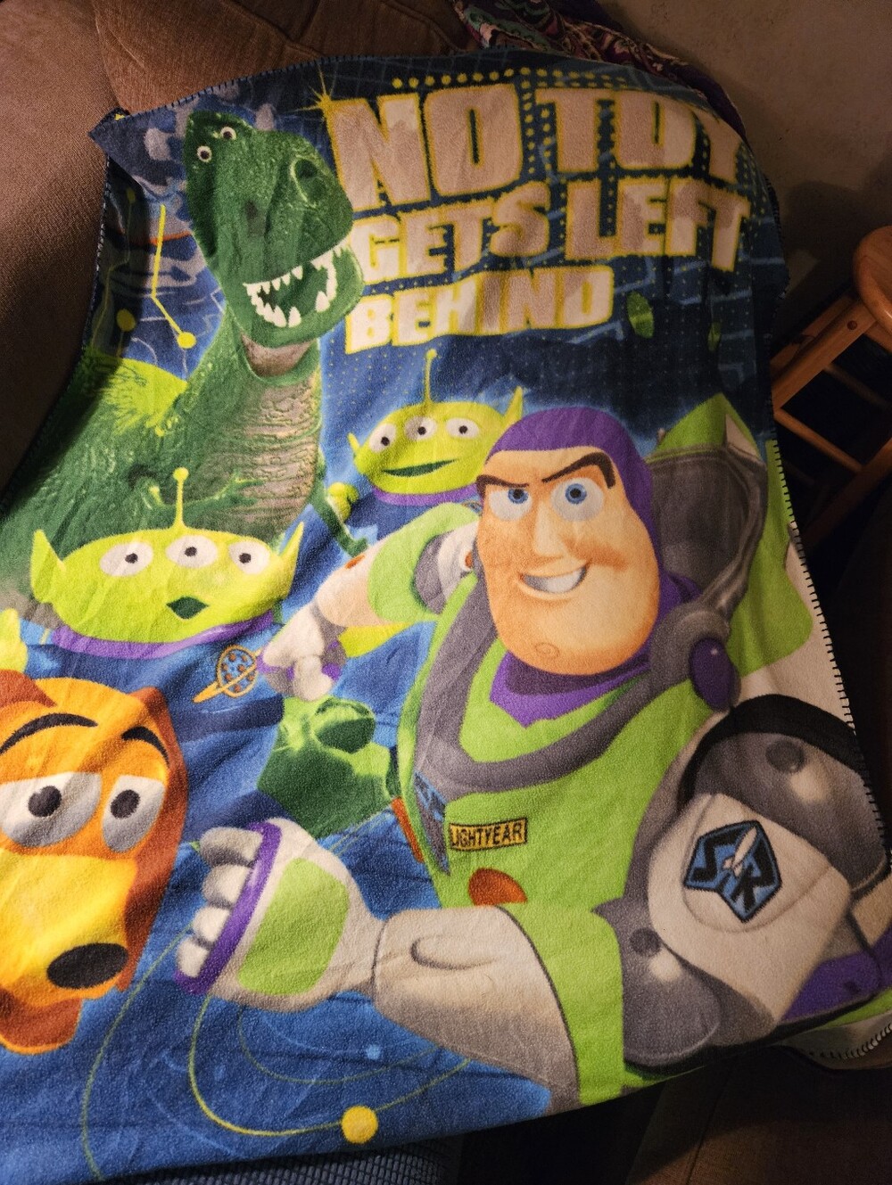 Disney Toy Story NO TOY GETS LEFT BEHIND Fleece Blanket/Throw